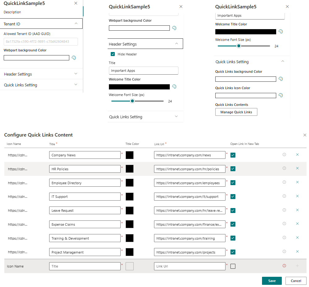 SharePoint Quick Link SPFX Webpart